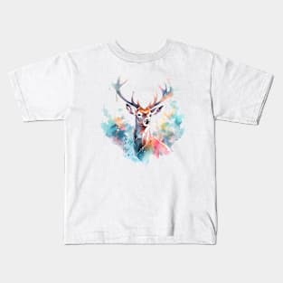 deer watercolor Kids T-Shirt